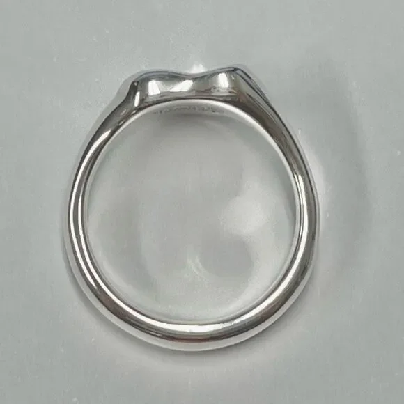 Tiffany & Co Elsa Peretti Full Heart Ring - Silver - sz 7.5 - Picture 7 of 8
